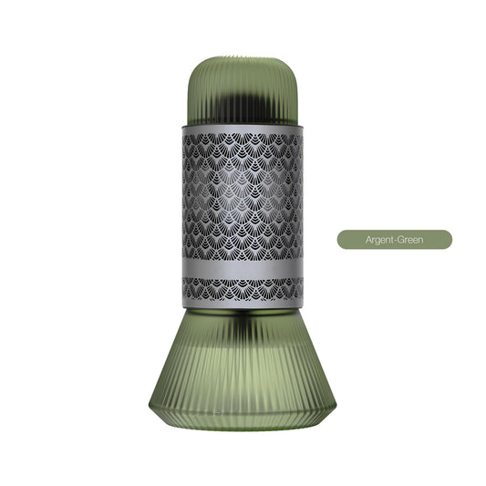 Luxury Silent Aroma Diffuser – Fireless Metal & Glass Design for Car & Home | Tasilo Lifestyle