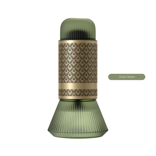 Luxury Silent Aroma Diffuser – Fireless Metal & Glass Design for Car & Home | Tasilo Lifestyle