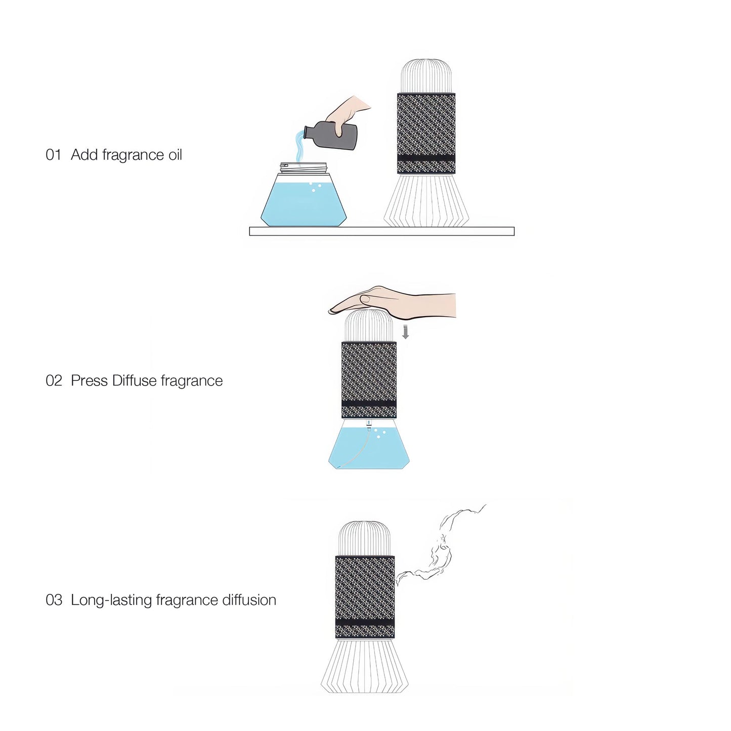 Luxury Silent Aroma Diffuser – Fireless Metal & Glass Design for Car & Home | Tasilo Lifestyle